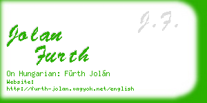 jolan furth business card